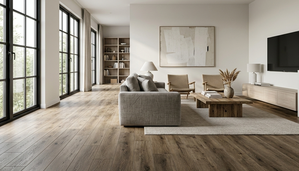 furnished room with luxury vinyl plank flooring