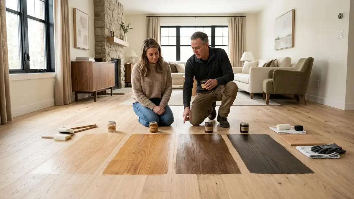 hardwood floor staining