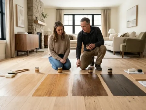 hardwood floor staining